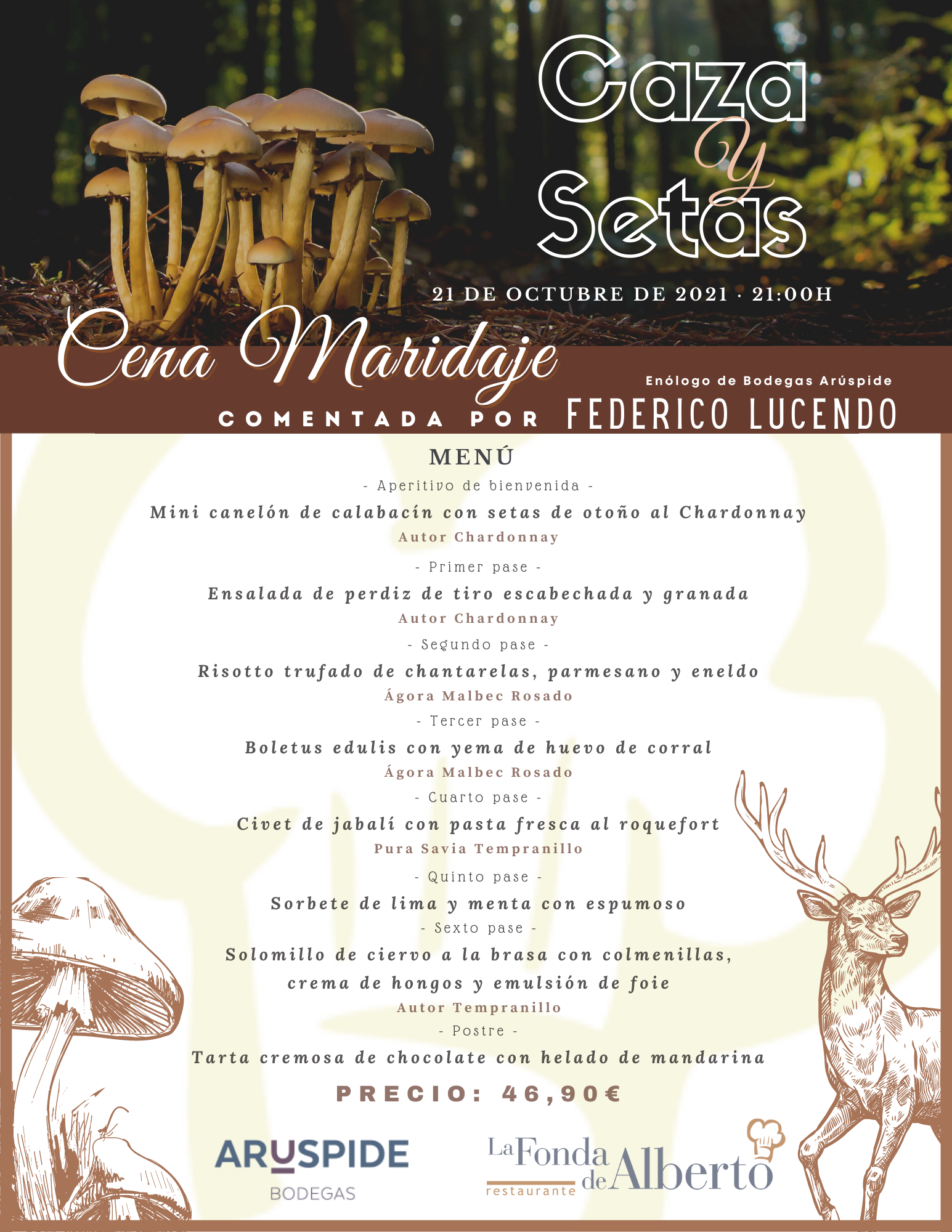 Cena Maridaje de Caza & Setas