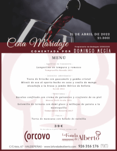 Cena Maridaje Corcovo