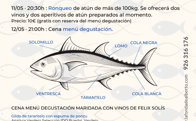 Ronqueo del Atún rojo de Almadraba y Cena con Maridaje