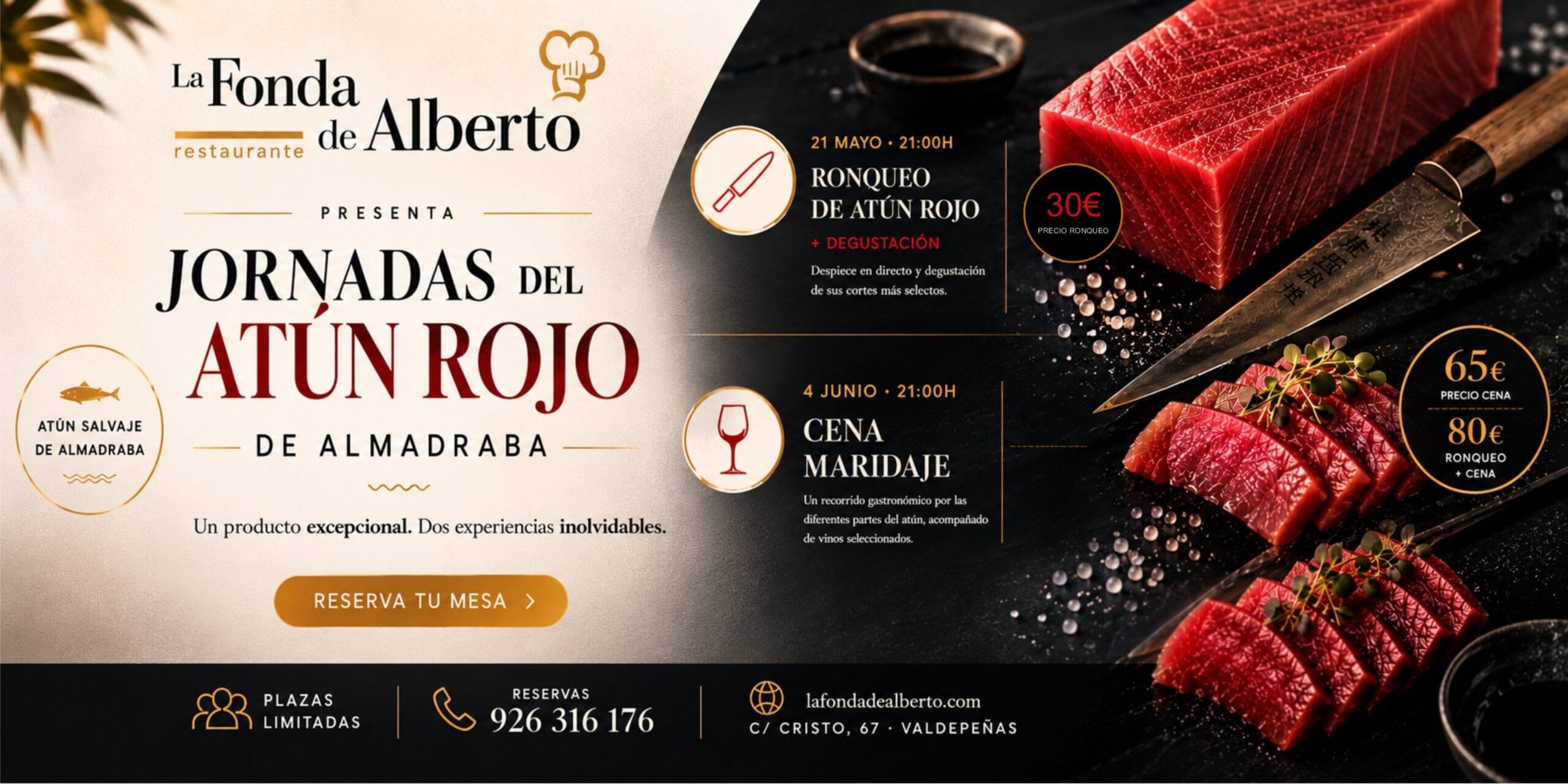 Banner jornadas atun rojo almadraba - La Fonda de Alberto Valdepeñas